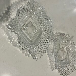 Vintage Indiana Glass Diamond Point Dishes – Set of 2 - Gorgeous design